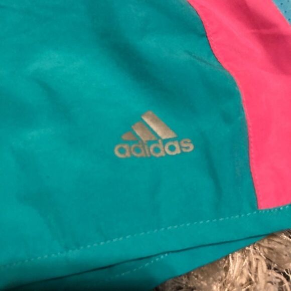 Adidas sea green/pink running shorts sz medium - Picture 2 of 5
